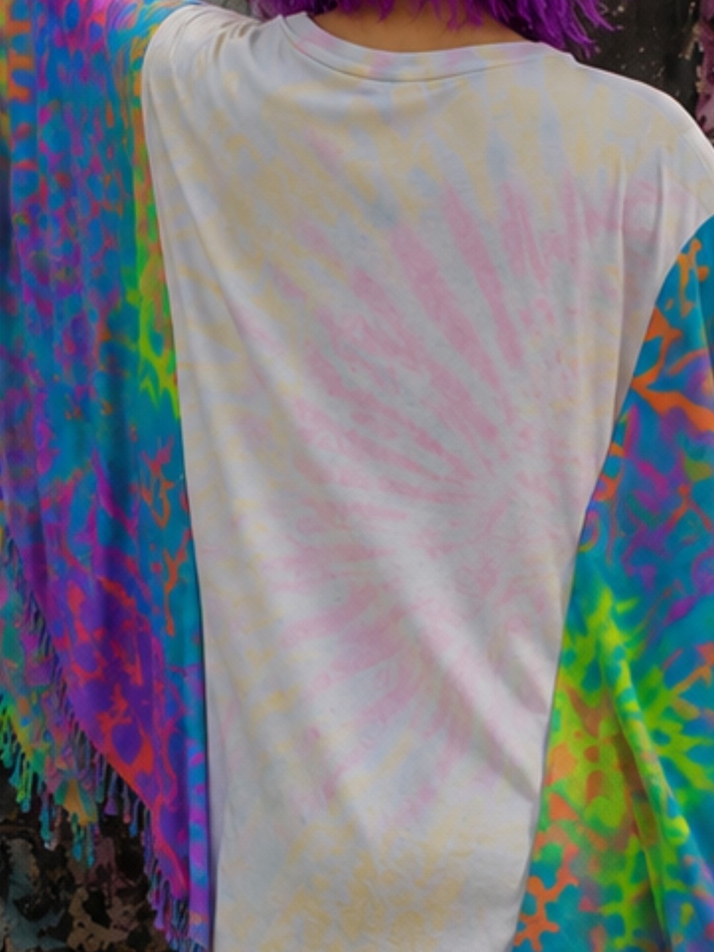 Vintage Upcycled Led Zeppelin Poncho One Of A Kind - Picture 5 of 5